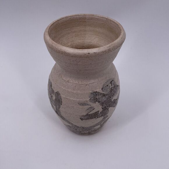 Decorative 6" Ceramic Vase Rough Texture Abstract Design Flower Floral Decor - Picture 5 of 11